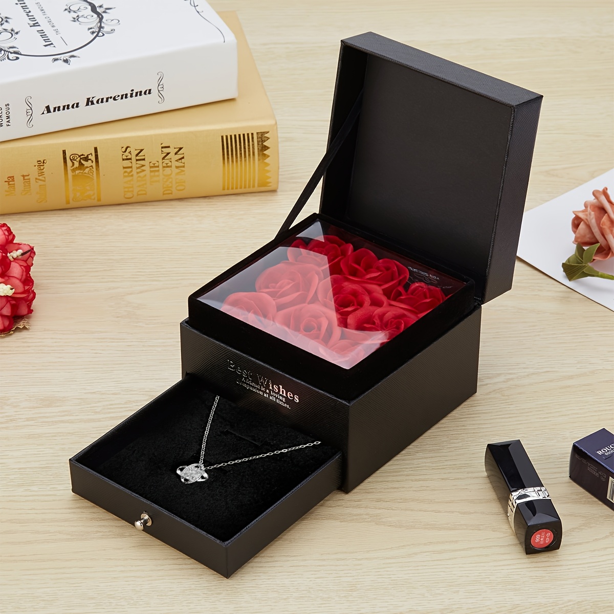 Stylish Double-Layer Drawer Necklace Box